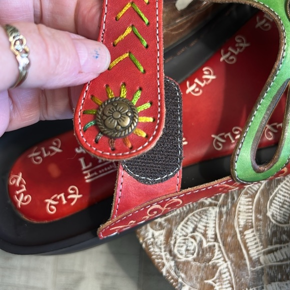 L’ARTISTE SPRING STEP WOMENS COOA HAND PAINTED LEATHER CLOG SIZE 40/9 - Picture 5 of 14